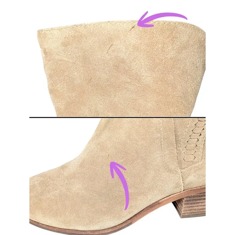Vince Camuto 6 Beige Over The Knee Kochelda Block Heel Suede Boots